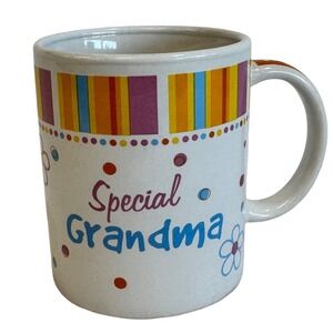 Special Grandma Ceramic Coffee Mug White‎ Floral Striped Polka Dot Tea Cup Gift